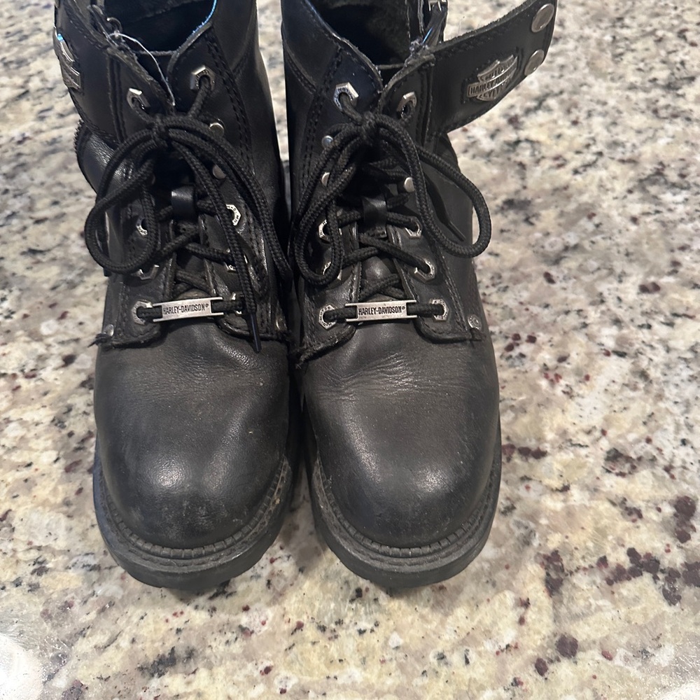 Harley Davidson Motorcycles Ladies Leather Boots  Size 8.5 M Snap Logger 84207